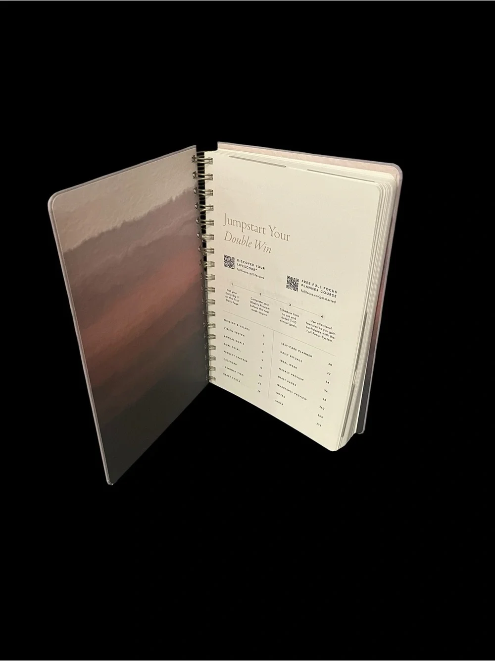 Full Focus Wellness Planner Lilac Spiral Bound Self-Care Weekly Daily Undated